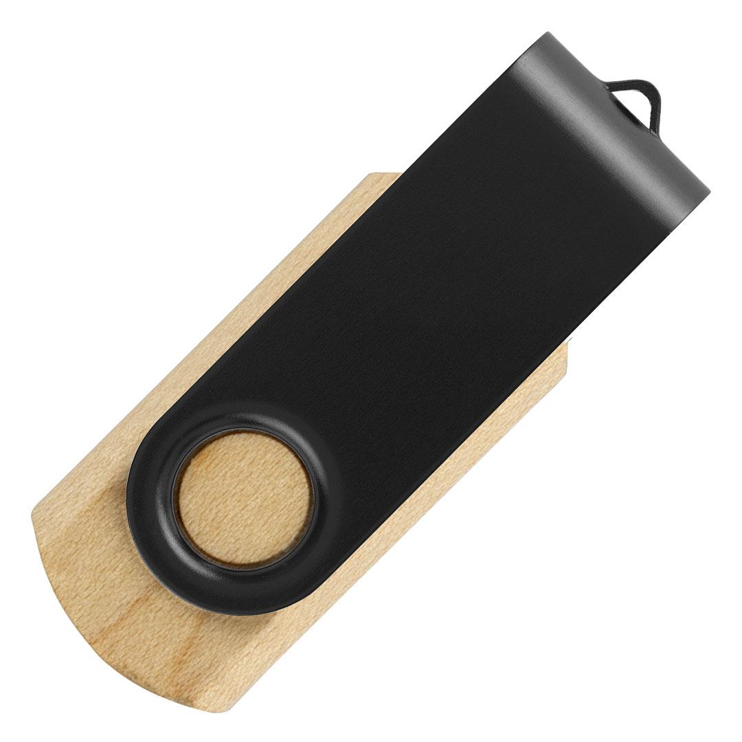 SMART WOOD, usb flash memorie, e zezë, 8GB