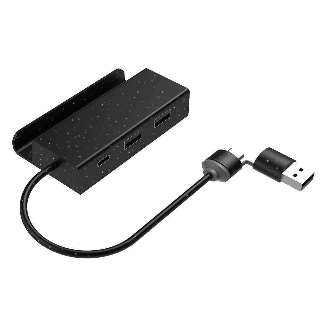 TANOS, usb hub me 3 porte, mbajtëse telefoni
